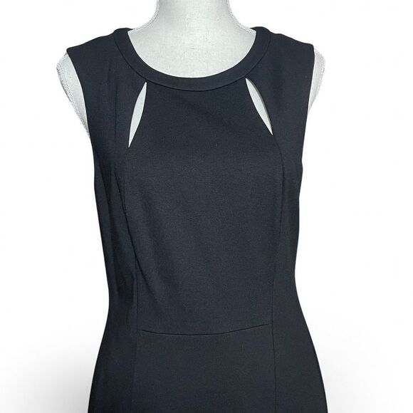 TRINA TURK Elegant Fully Lined Black Dress, 2 Front Cutouts, Back Zipper, Size 6 - Picture 2 of 9
